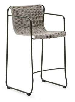 Kave Home Outdoor Barkruk Maurina Handgeweven touw en staal (zithoogte 65cm)* Barkrukken