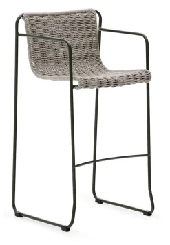 Kave Home Outdoor Barkruk Maurina Handgeweven touw en staal (zithoogte 75cm)* Barkrukken