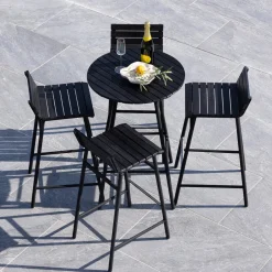 Nohr Outdoor Barset Larrisa Acaciahout, kleur Zwart* Bartafels Voor In Je Tuin