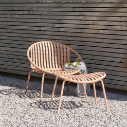 WOOOD Outdoor Fauteuil Bruce Set met hocker, kleur roze* Loungestoelen