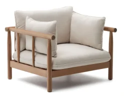 Kave Home Outdoor Fauteuil Sacova Eucalyptushout* Loungestoelen|Fauteuil Stof / Textiel