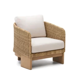 Kave Home Outdoor Fauteuil Xoriguer Rattan en eucalyptushout* Loungestoelen