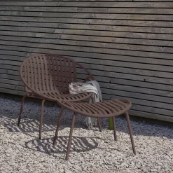 WOOOD Outdoor Loungestoel Bruce Set met hocker, kleur /Bruin* Loungestoelen