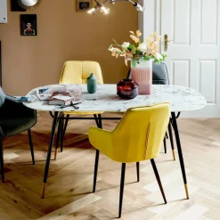 Artistiq Living Ovale Eettafel Nicky Marmerlook* Marmeren Eettafel|Ovale Eettafel