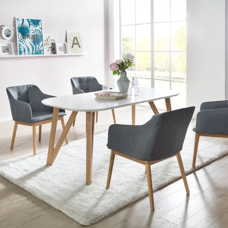 Artistiq Living Ovale Eettafel Ravi kleur* Rechte Eettafel