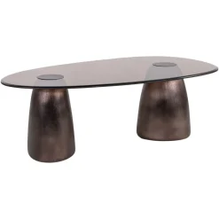 Richmond Interiors Ovale Salontafel Hayden Glas, 128 x 69cm* Glazen Salontafel|Organische Salontafel