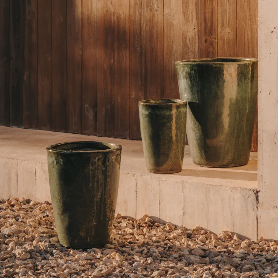Kave Home Plantenpot Rotja Set van 3 stuks, Terracotta* Potten Voor Buiten
