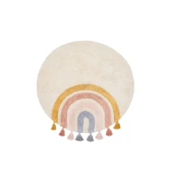 Kave Home Rond Vloerkleed Tadea Regenboog, 100cm* Kinderkameraccessoires|Vloerkleden