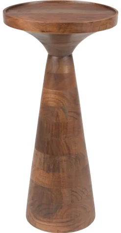 Zuiver Ronde Bijzettafel Floss Acaciahout, 28cm, kleur Walnoot* Ronde Bijzettafel