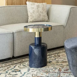Zuiver Ronde Bijzettafel Glam 36cm* Zwarte Bijzettafel|Ronde Bijzettafel