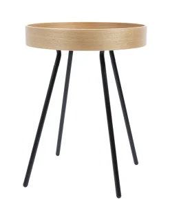 Zuiver Ronde Bijzettafel Oak Tray Eikenhout, 46cm* Ronde Bijzettafel