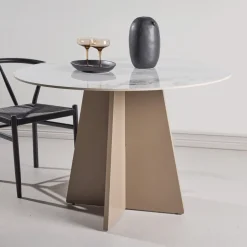Nohr Ronde Eettafel Cynthiaann Marmerlook, 110cm, kleur* Marmeren Eettafel|Ronde Eettafel