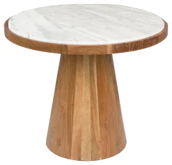 ZILT Ronde Salontafel Dejuan Marmer en acaciahout, 50cm* Ronde Salontafel