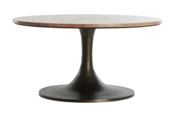 Light & Living Ronde Salontafel Dolin Travertin, 75cm* Travertin Salontafel|Ronde Salontafel