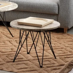 Bendt Ronde Salontafel Nadia Marmer, kleur Grijs/* Ronde Bijzettafel|Ronde Salontafel