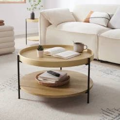 Artistiq Living Ronde Salontafel Sylver MDF en metaal, 69cm* Ronde Salontafel