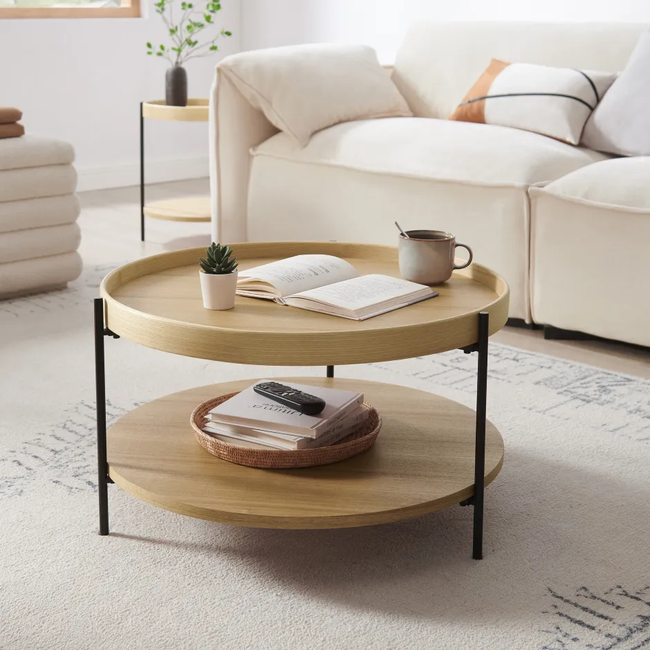 Artistiq Living Ronde Salontafel Sylver MDF en metaal, 69cm* Ronde Salontafel
