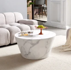 Artistiq Living Ronde Salontafel Tylicia Marmerlook, 80cm* Ronde Salontafel