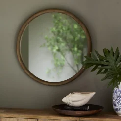 Rivièra Maison Ronde Spiegel Isola Iepenhout, 80cm* Ronde Spiegels