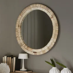 Rivièra Maison Ronde Spiegel Marisol Bananenblad, 80cm* Ronde Spiegels
