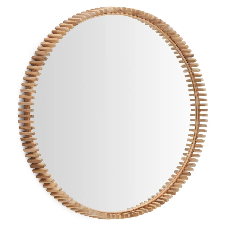 Kave Home Ronde Spiegel Polke hout* Ronde Spiegels