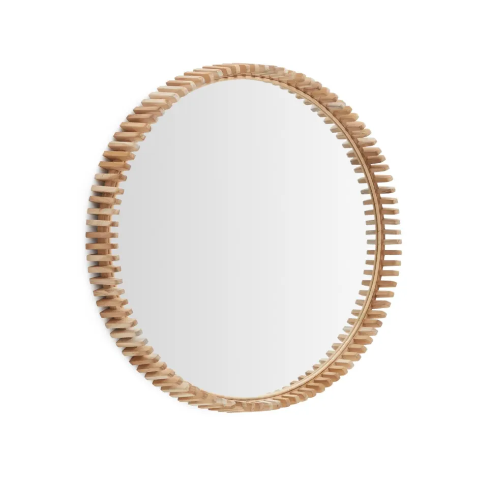 Kave Home Ronde Spiegel Polke hout* Ronde Spiegels