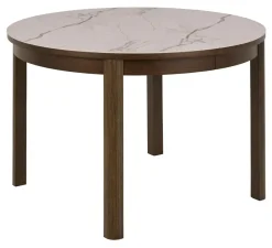 Bendt Ronde Uitschuifbare Eettafel Jawana Marmerlook en eikenfineer, 120cm* Uitschuifbare Eettafel|Marmeren Eettafel