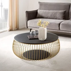 Artistiq Living Salontafel Johathan 86cm* Glazen Salontafel|Ronde Salontafel