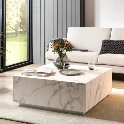 Artistiq Living Salontafel Marlenne Marmerlook 90 x 90cm* Vierkante Salontafel