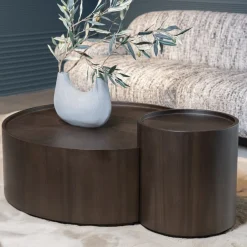 Eleonora Salontafel Max Walnoot, Set van 2 stuks* Ronde Salontafel