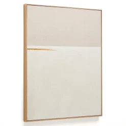 Kave Home Schilderij Salin Horizontale streep, Linnen, 100 x 80cm* Schilderijen