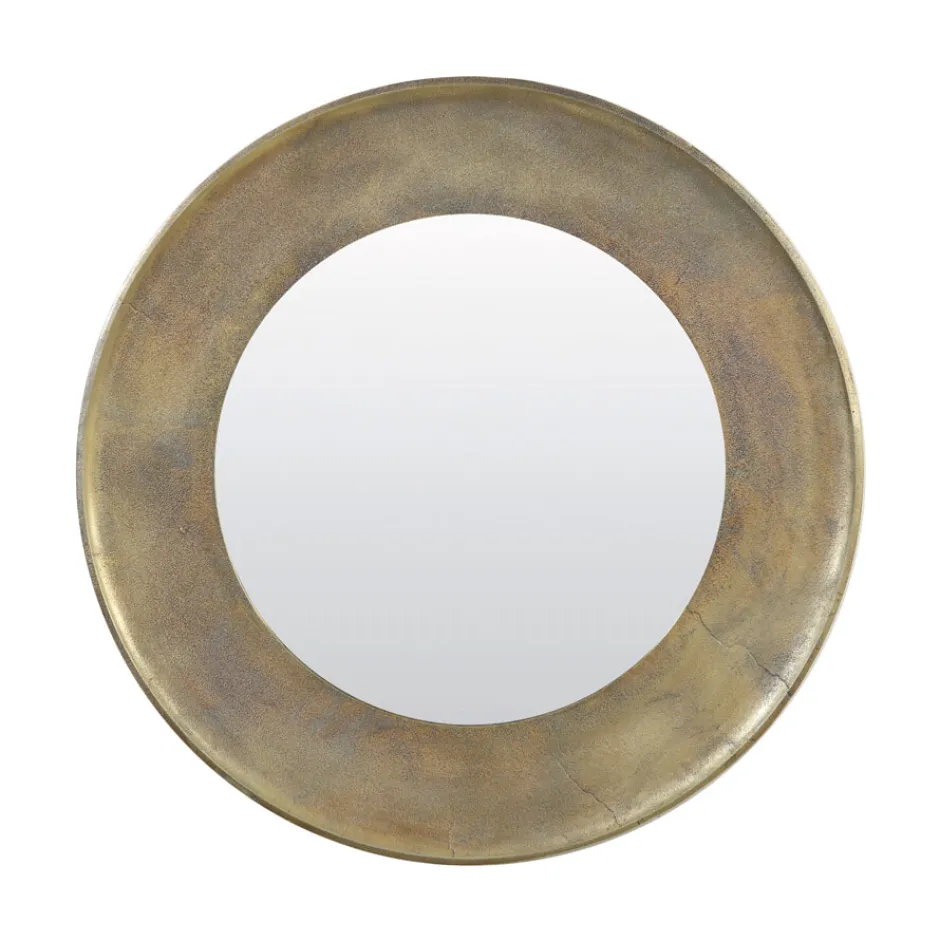 Light & Living Spiegel Sana Ø88cm, antiek brons* Gouden Spiegels|Ronde Spiegels