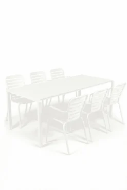 Zuiver Tuinset Vondel Met tuintafel en 6 stoelen met armleuning, 214 x 97cm* Eettafels Voor In Je Tuin