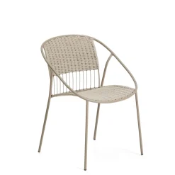 Kave Home Tuinstoel Atrani Staal en touw, kleur Ecru* Terrasstoelen