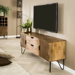 LifestyleFurn TV-meubel Twiggy Mangohout, 135cm* Tv-Meubel Hout