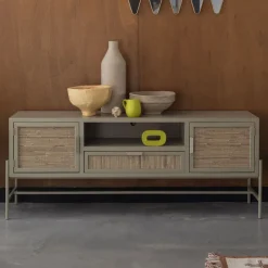 Dutchbone TV-meubel Yasu Rattan, 148cm* Tv-Meubel Zwart