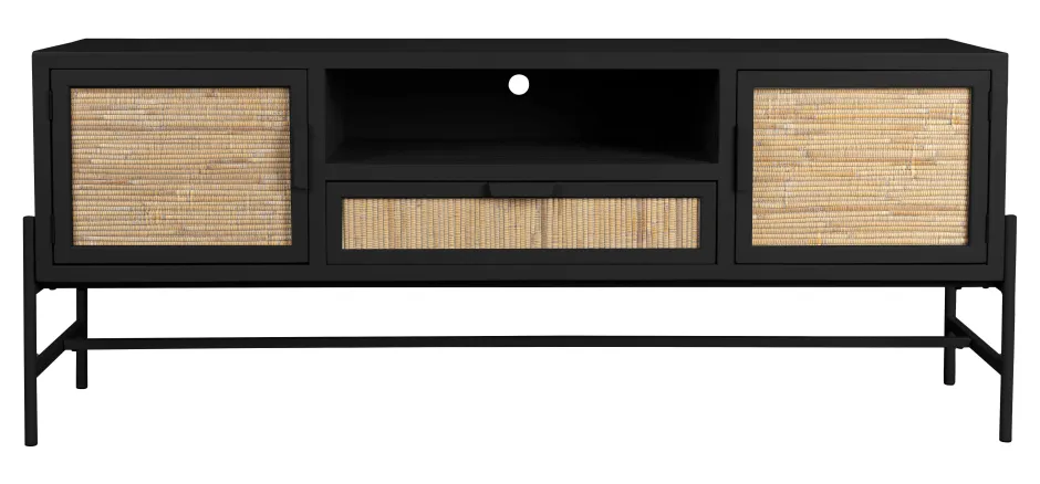 Dutchbone TV-meubel Yasu Rattan, 148cm* Tv-Meubel Zwart