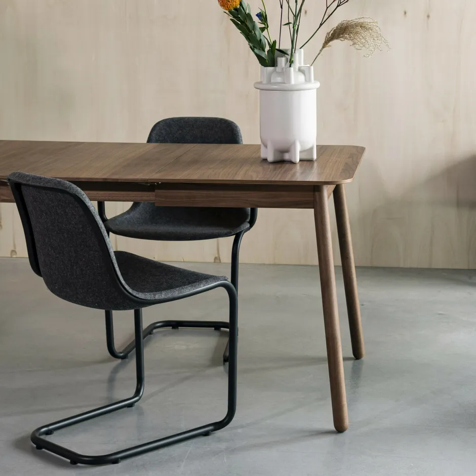 Zuiver Uitschuifbare Eettafel Glimps Notenhout, kleur* Uitschuifbare Eettafel|Rechte Eettafel