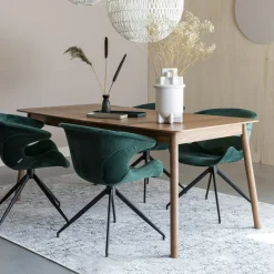 Zuiver Uitschuifbare Eettafel Glimps Notenhout, kleur* Uitschuifbare Eettafel|Rechte Eettafel