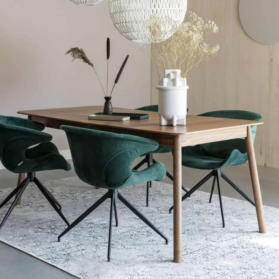 Zuiver Uitschuifbare Eettafel Glimps Notenhout, kleur* Uitschuifbare Eettafel|Rechte Eettafel