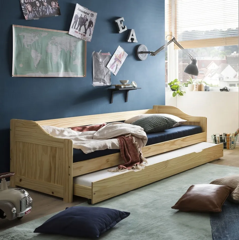 Artistiq Living Uitschuifbed Katelan Grenenhout, 90 x 200cm* Eenpersoonsbedden|Bedden & Boxsprings