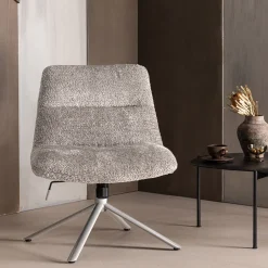 WOOOD Verstelbare Draaifauteuil Soren Wollige stof* Fauteuil Stof / Textiel