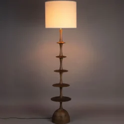 Dutchbone Vloerlamp Cath Mangohout en linnen, 180cm* Vloerlampen