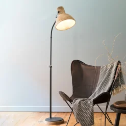 Light & Living Vloerlamp Imbert, donker bruin-mat zwart* Vloerlampen