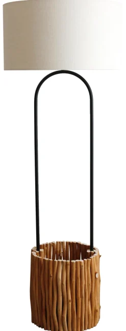 Artistiq Living Vloerlamp Kenyanna Met plantenmand, Drijfhout* Vloerlampen