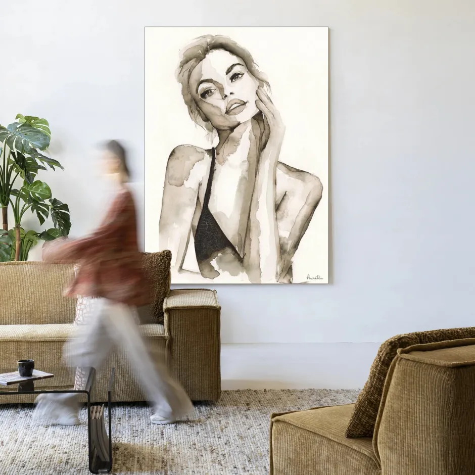 Urban Cotton Wandkleed A Womans Face in maat en frame naar keuze* Wandkleden