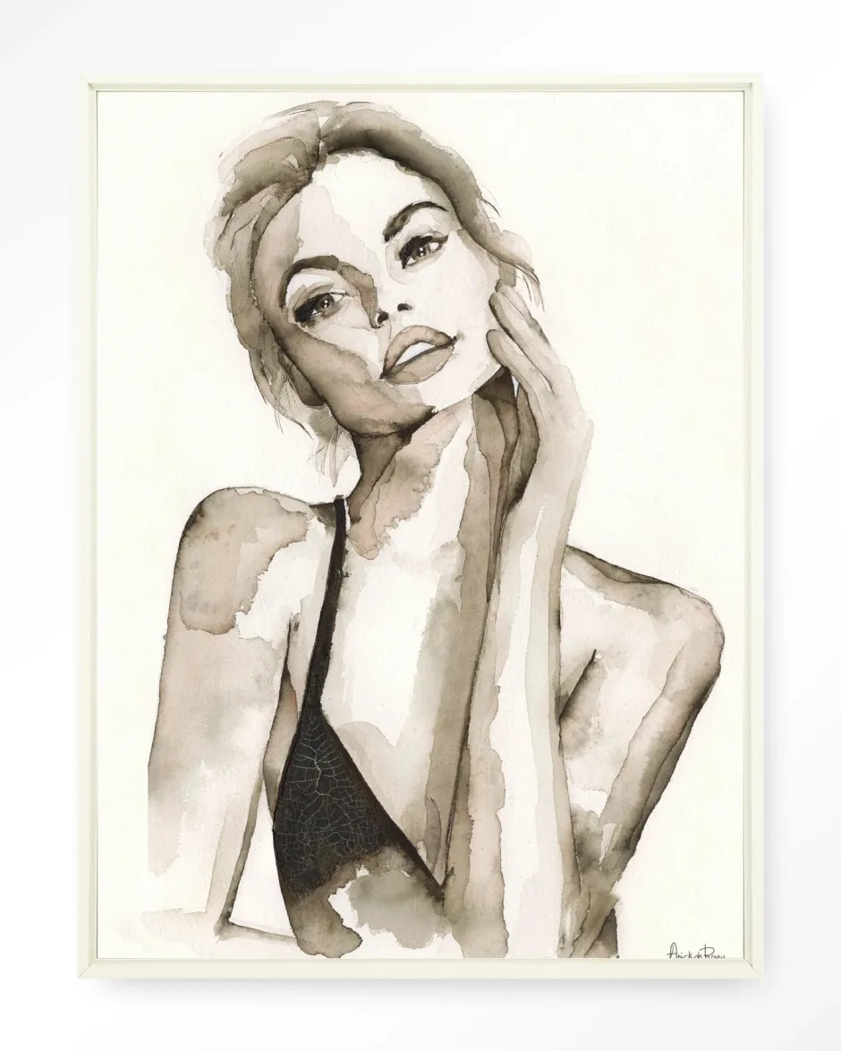 Urban Cotton Wandkleed A Womans Face in maat en frame naar keuze* Wandkleden