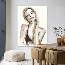 Urban Cotton Wandkleed A Womans Face in maat en frame naar keuze* Wandkleden