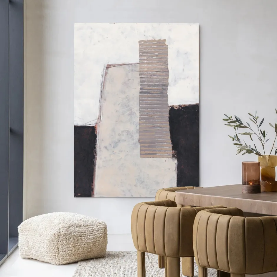 Urban Cotton Wandkleed Abstract 1 in maat en frame naar keuze* Wandkleden