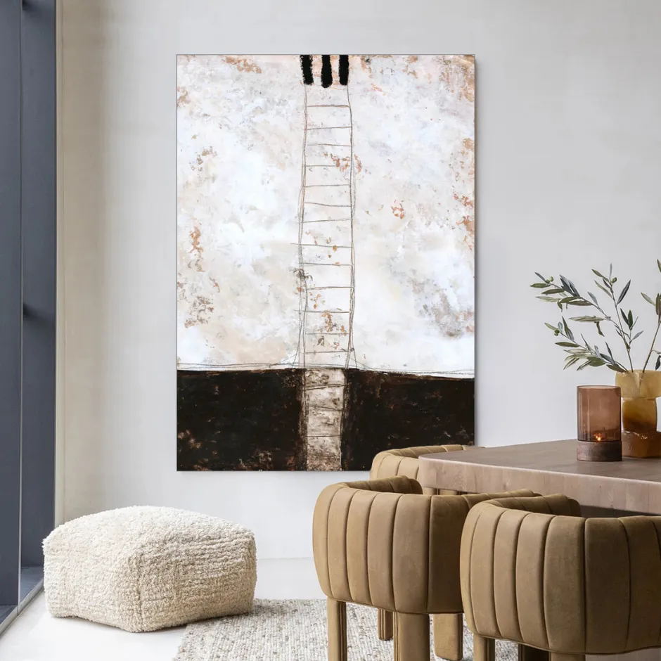 Urban Cotton Wandkleed Abstract 12 in maat en frame naar keuze* Wandkleden